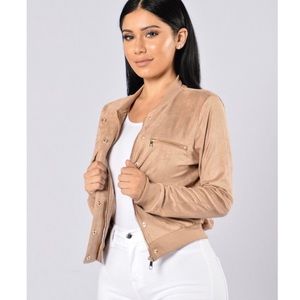 Suede Zip-Up Jacket